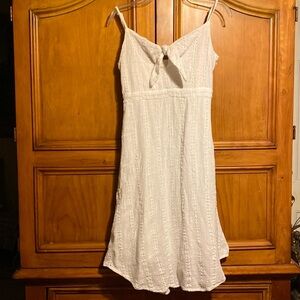 White Eyelet Sundress with Bow Detail